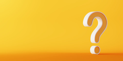 Single question mark, business concepts; original 3d rendering