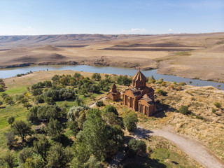 Monastery complex of Marmashen in Armenia, arieal view