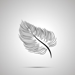 Soft feather outline simple black icon