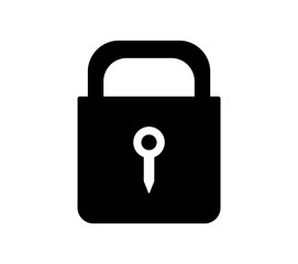 Lock icon design black and white vector