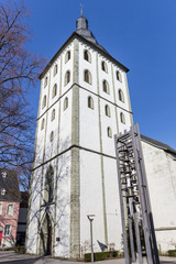Fototapeta na wymiar Tower of the Jakobi church in Lippstadt, Germany
