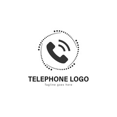 Telephone logo template design. Telephone logo with modern frame vector design