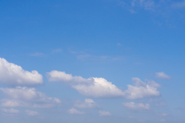 White clouds in the blue sky in spring
