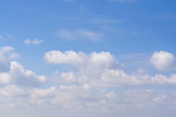 White clouds in the blue sky in spring