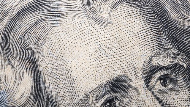 Close up footage of U.S. Dollar