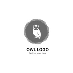Owl logo template design. Owl logo with modern frame vector design