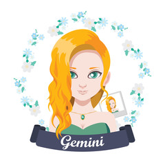 Zodiac sign illustration - Gemini