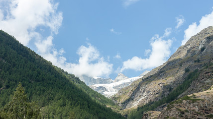 summer landscape with permanent glaciers Swizerland Alps