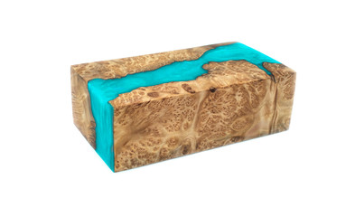 Casting epoxy resin stabilizing burl Leza  Salao wood abstract art isolated background for blanks