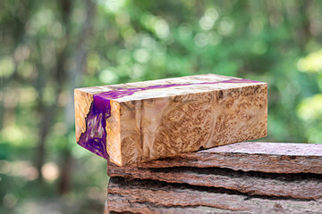 Casting epoxy resin stabilizing Leza Salao wood color abstract art background