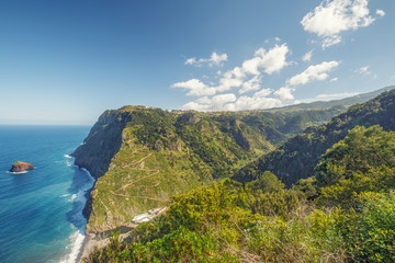 Fototapeta na wymiar Beautiful landscape of Madeira island, Portugal. Travel background.