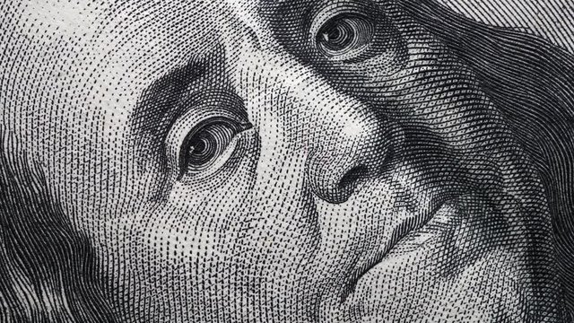Close up footage of U.S. Dollar