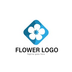 Flower logo template design. Flower logo with modern frame vector design