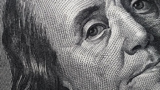 Close up footage of U.S. Dollar