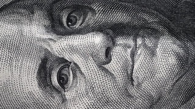Close up footage of U.S. Dollar