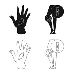 Fototapeta premium Vector design of hospital and rendering icon. Collection of hospital and help stock vector illustration.