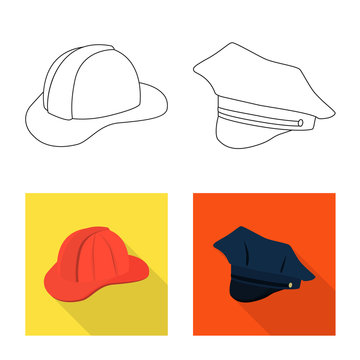 Isolated object of clothing and cap icon. Collection of clothing and beret stock symbol for web.