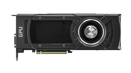 Computing GPU video card isolated on white background 3d