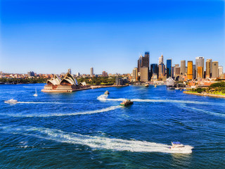 Obraz premium Sy CBD From Bridge Boatways