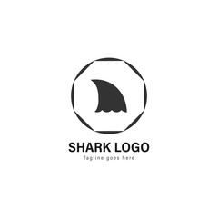 Shark logo template design. Shark logo with modern frame vector design