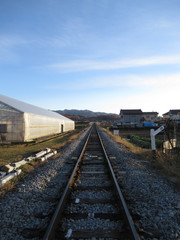 Fototapeta na wymiar 秋の田舎の鉄道