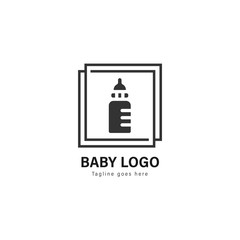 Baby logo template design. baby logo with modern frame