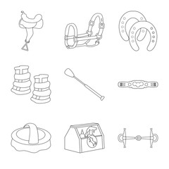 Vector design of horseback and equestrian logo. Set of horseback and horse  vector icon for stock.