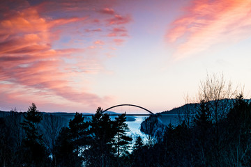 Norway Norge Norwegia landscape krajobraz utsikt most bridge fiord szkier - obrazy, fototapety, plakaty