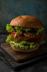 Vegan burger on the table