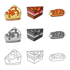 Isolated object of confectionery and culinary symbol. Collection of confectionery and product vector icon for stock.