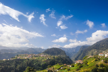 Obraz premium Scenic mountain landscape of Madeira island, Portugal, in summer.