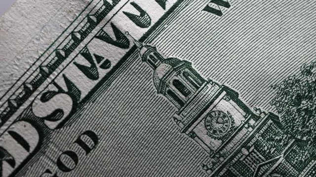 Close up footage of U.S. Dollar