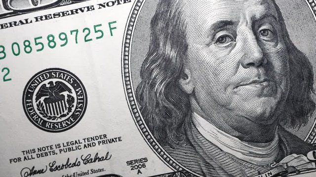 Close up footage of U.S. Dollar