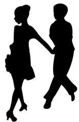 a couple dancing silhouette vecor 