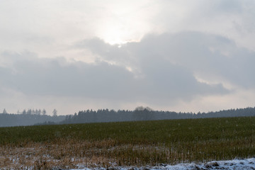 Obraz na płótnie Canvas Winter schnee landschaft mit Wahrzeichen