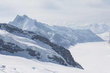Jungfraujoch is a famous travel mountain of the Alps, Switzerland