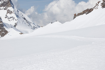 Jungfraujoch is a famous travel mountain of the Alps, Switzerland