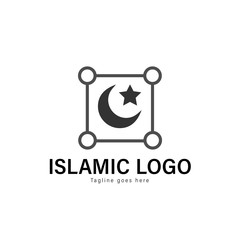 Islamic logo template design. Islamic logo with modern frame vector design