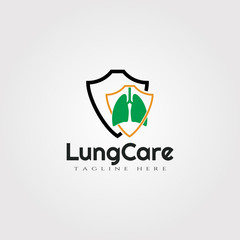 Lung care vector logo design,healthcare and medical icon