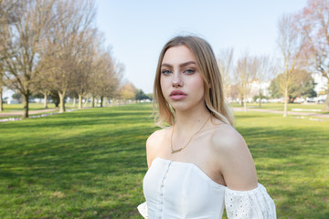 Portrait of a teenage girl looking stylish outside 