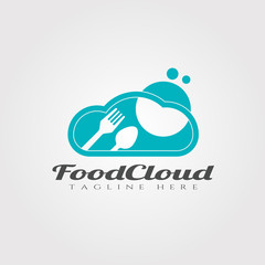 Cloud food vector logo design,food icon