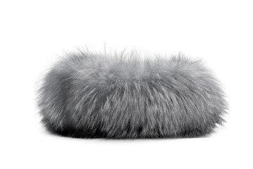 Gray animal fur isolated on white background