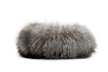 Gray animal fur isolated on white background