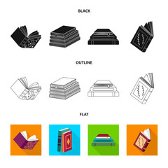 Vector illustration of training and cover icon. Set of training and bookstore  stock vector illustration.