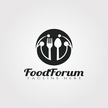 food forum vector logo design,Restaurant food icon