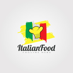 Italian food vector logo design,food chef icon
