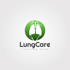 Lung care vector logo design,healthcare and medical icon