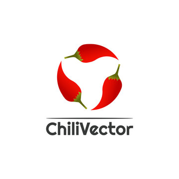 Chili vector logo design,hot,spicy food icon