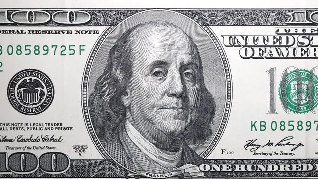 Close up footage of U.S. Dollar