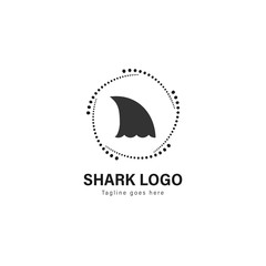 Shark logo template design. Shark logo with modern frame vector design